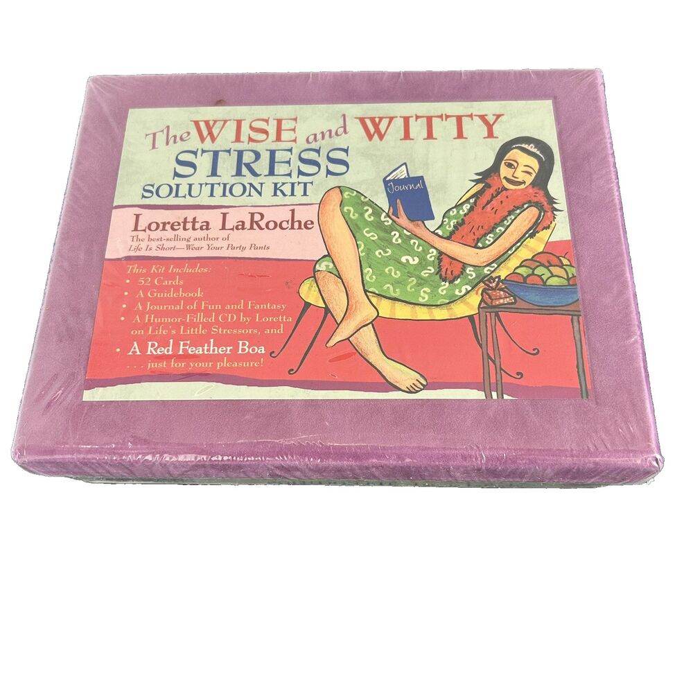 Loretta LaRoche - Wise and Witty Stress Solution Kit: Cards, Books, CD & Boa NEW